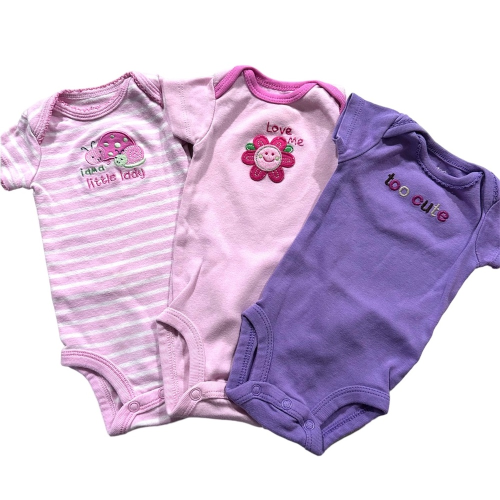 Newborn Carter’s baby onesies embroidered